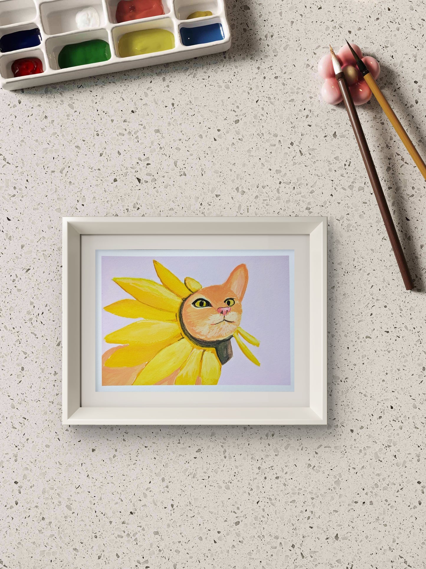 Sunflower Cat Print