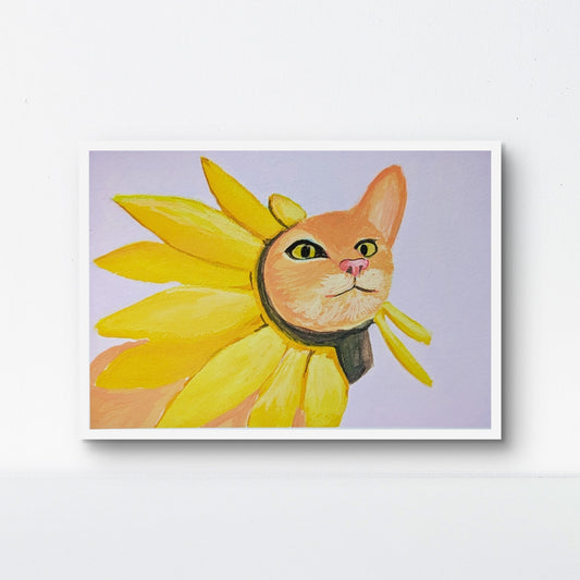 Sunflower Cat Print